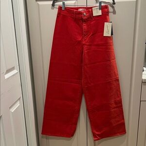 Universal Thread Bright Red Wide Leg Jeans. Size 2 🆕 13/26